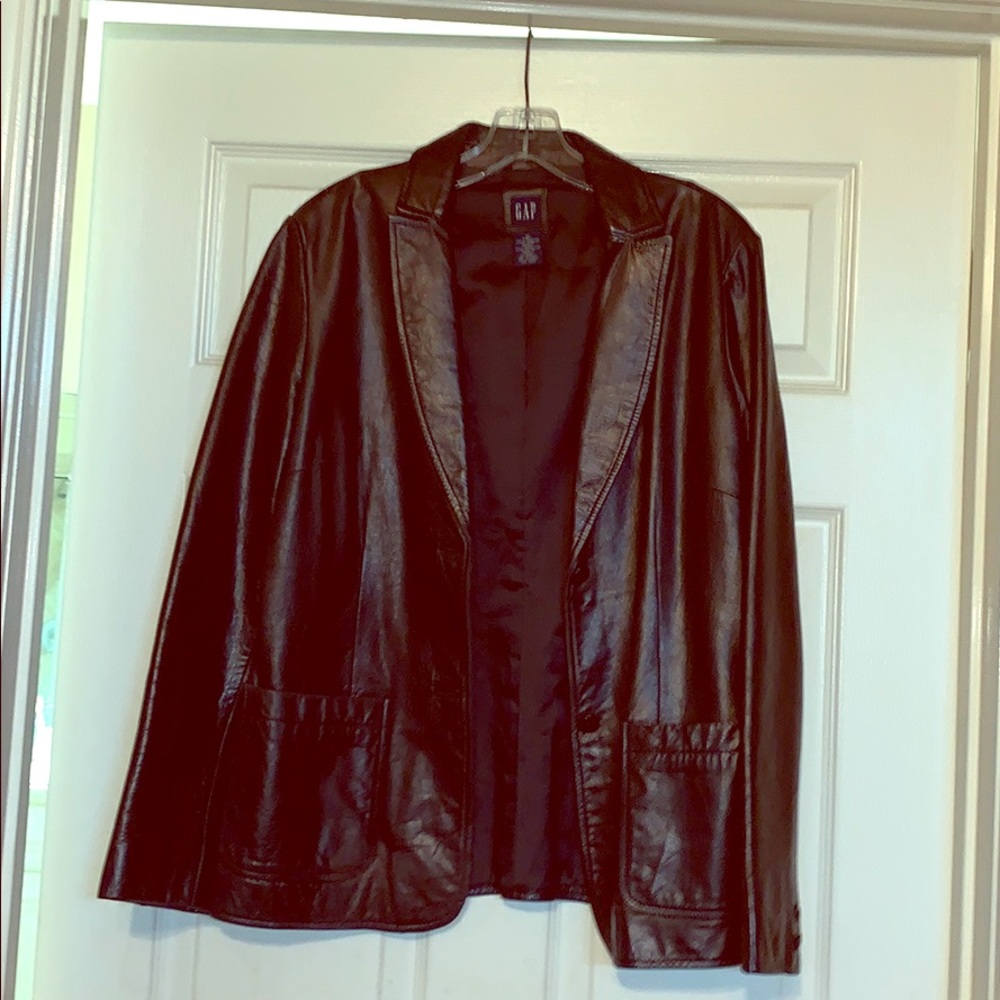 Black leather blazer